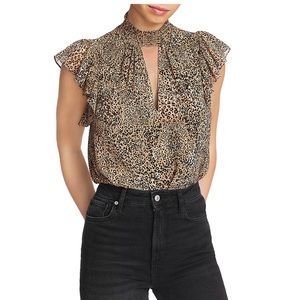 1. State Flutter-Sleeve Keyhole Top
